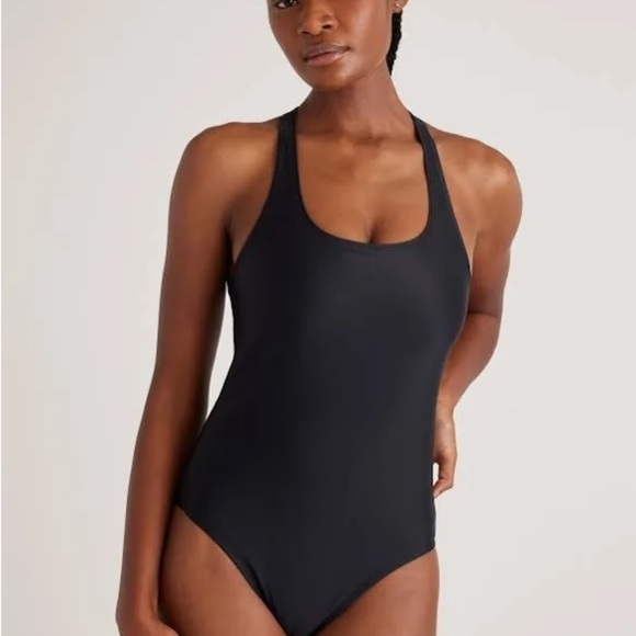 Quince Other - Quince Italian Cross-Back Black One-Piece Swimsuit
